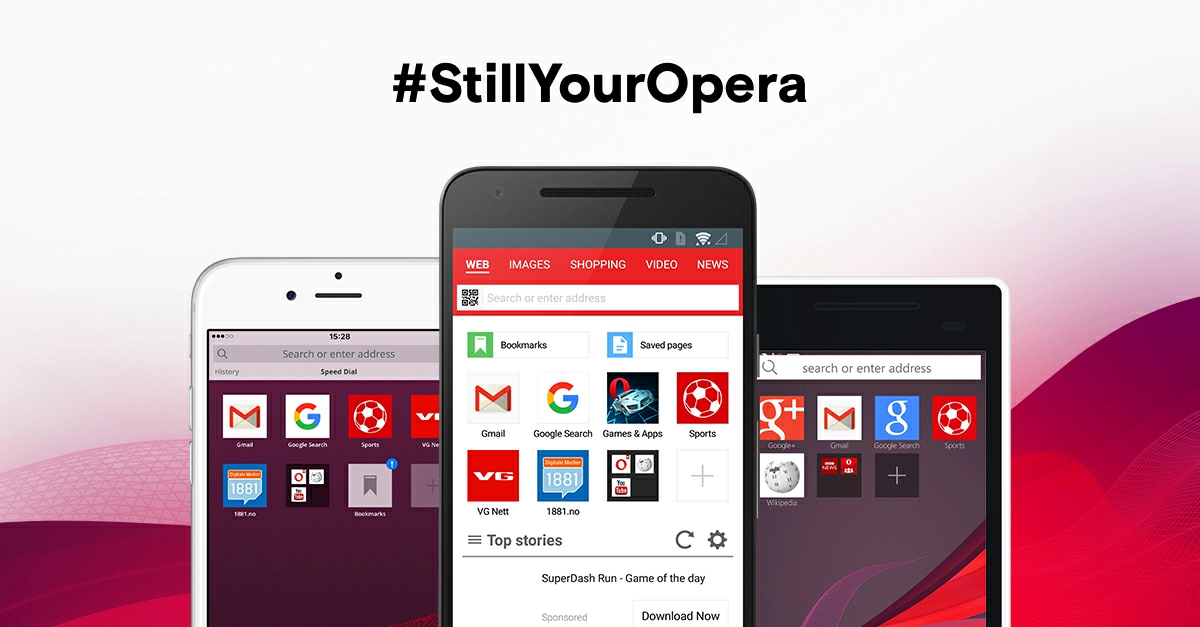 Мобилный браузер Опера на разных смартфонах (фото)