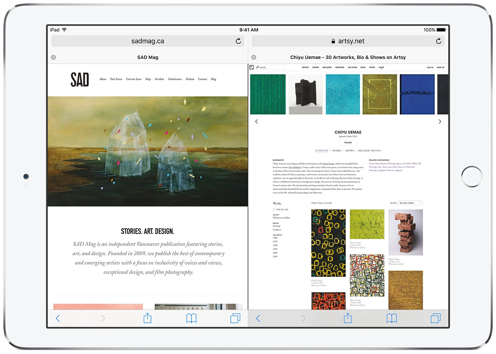 Разделенный экран браузера Сафари на iPad (фото)
